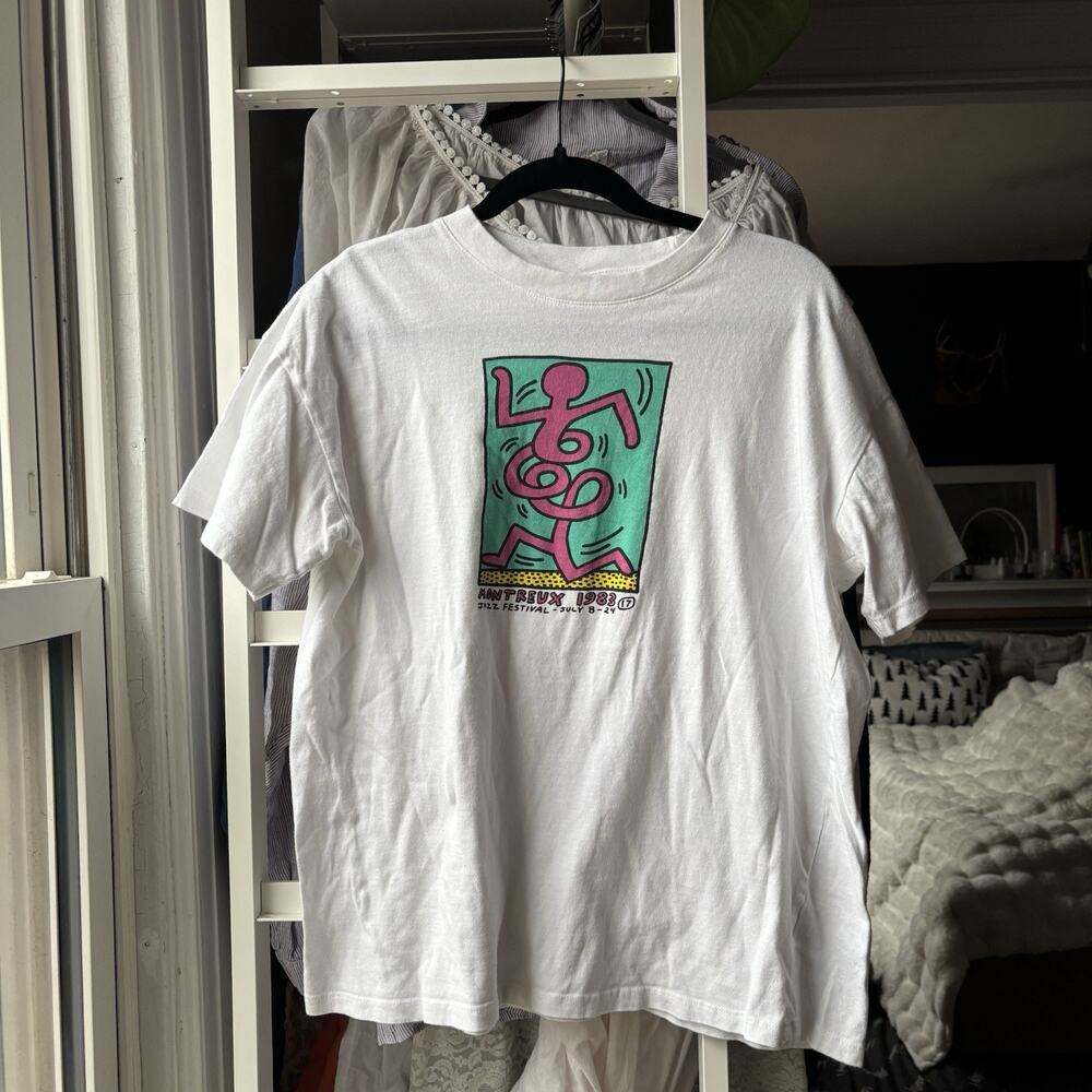 Keith‎ Haring X Cotton On 1983 Jazz Festival T Shirt Men's Small